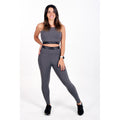 Conjunto Fitness Calça Legging Cintura Alta + Cropped Alcinha com Elásticos