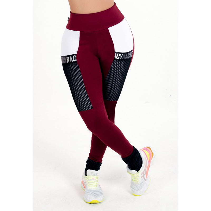 Calça Legging Cintura Alta Marsala com Bolso e Elástico